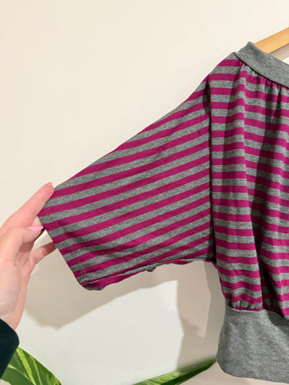 Agacpi.too Striped Off-the-shoulder Size U/Arm to U/Arm 36cm