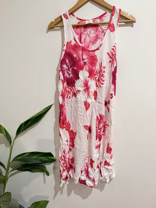 Totoka Floral Pattern Sleeveless Dress Size U/Arm to U/Arm 48cm