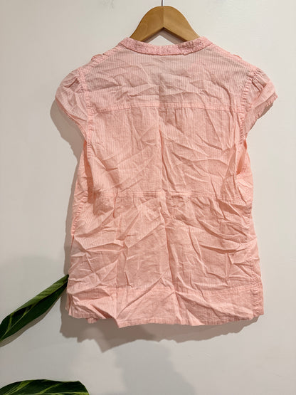 Just Jeans Cap-sleeve Pintuck Shirt Size 14