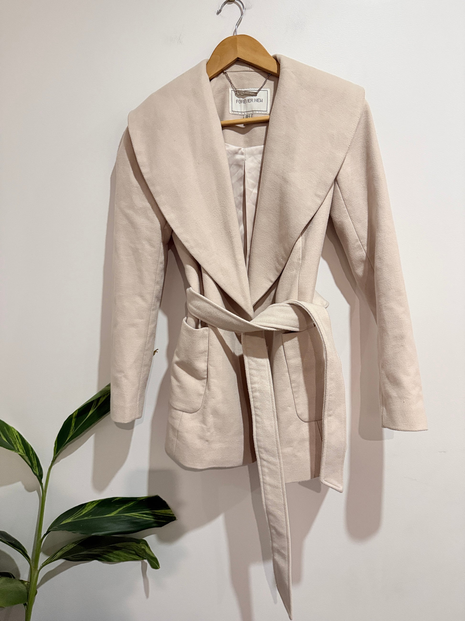 Forever New Short Wrap Coat Size 6