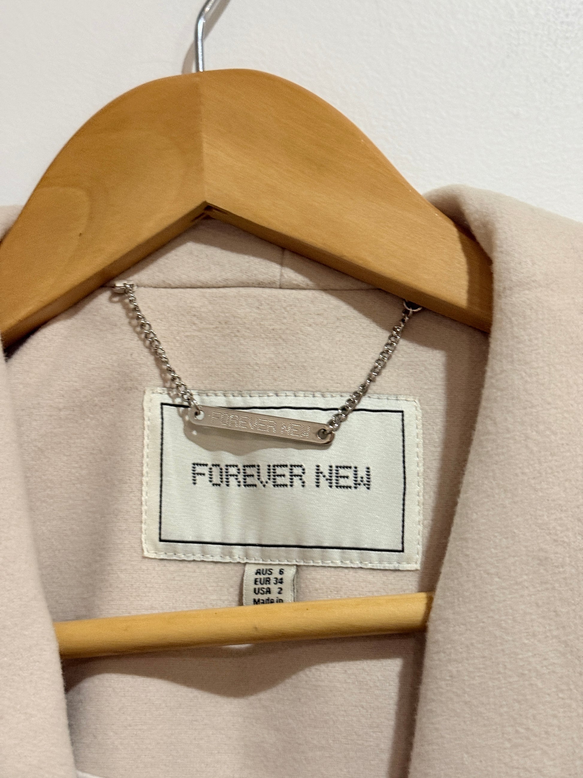 Forever New Short Wrap Coat Size 6