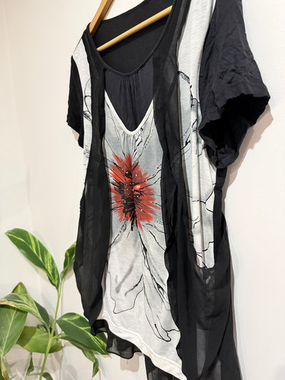 Brand Unknown Layered Multi-pattern Shirt Size U/Arm to U/Arm 46cm