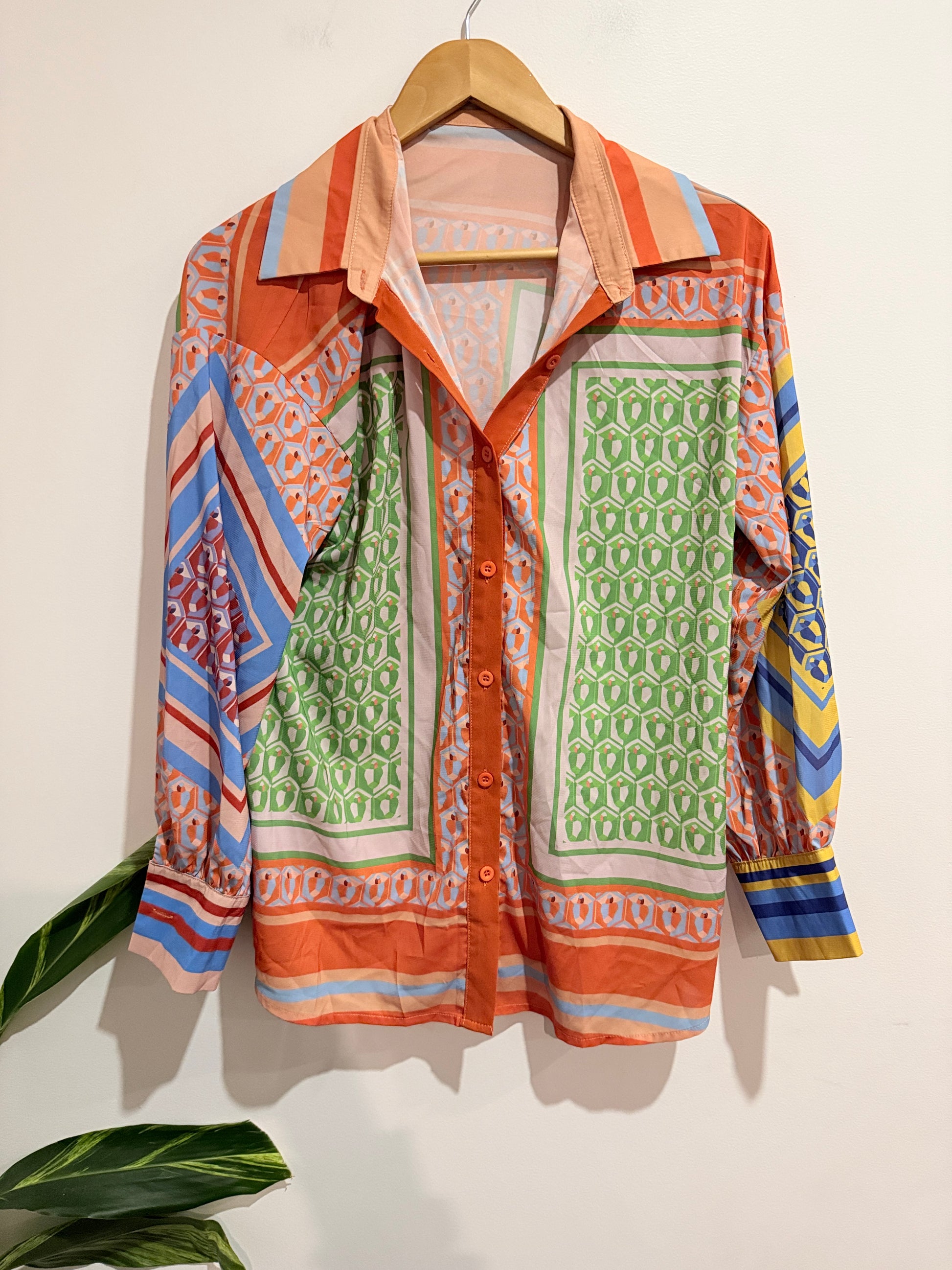 Brand Unknown Cashew Mix Long Sleeve Shirt Size 2XL | U/Arm to U/Arm 56cm