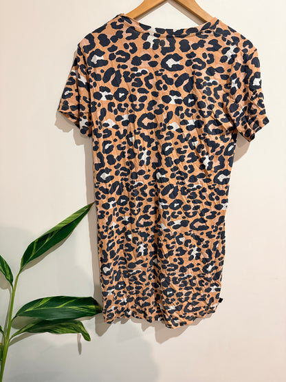 All About Eve Leopard Print T-shirt Dress Size 12