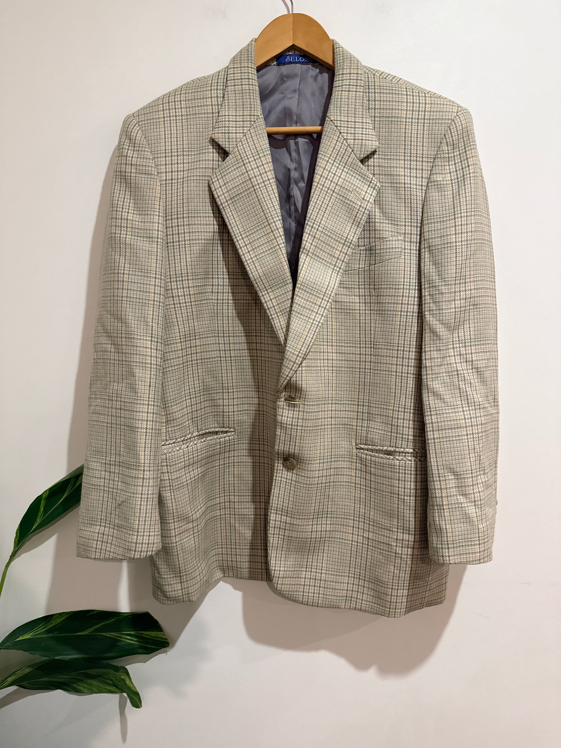 Selon Menswear Plaid Blazer Size 48 | 180/96A | U/Arm to U/Arm 53cm