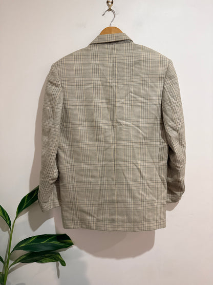 Selon Menswear Pure New Wool Plaid Blazer Size 48 | 180/96A | U/Arm to U/Arm 53cm