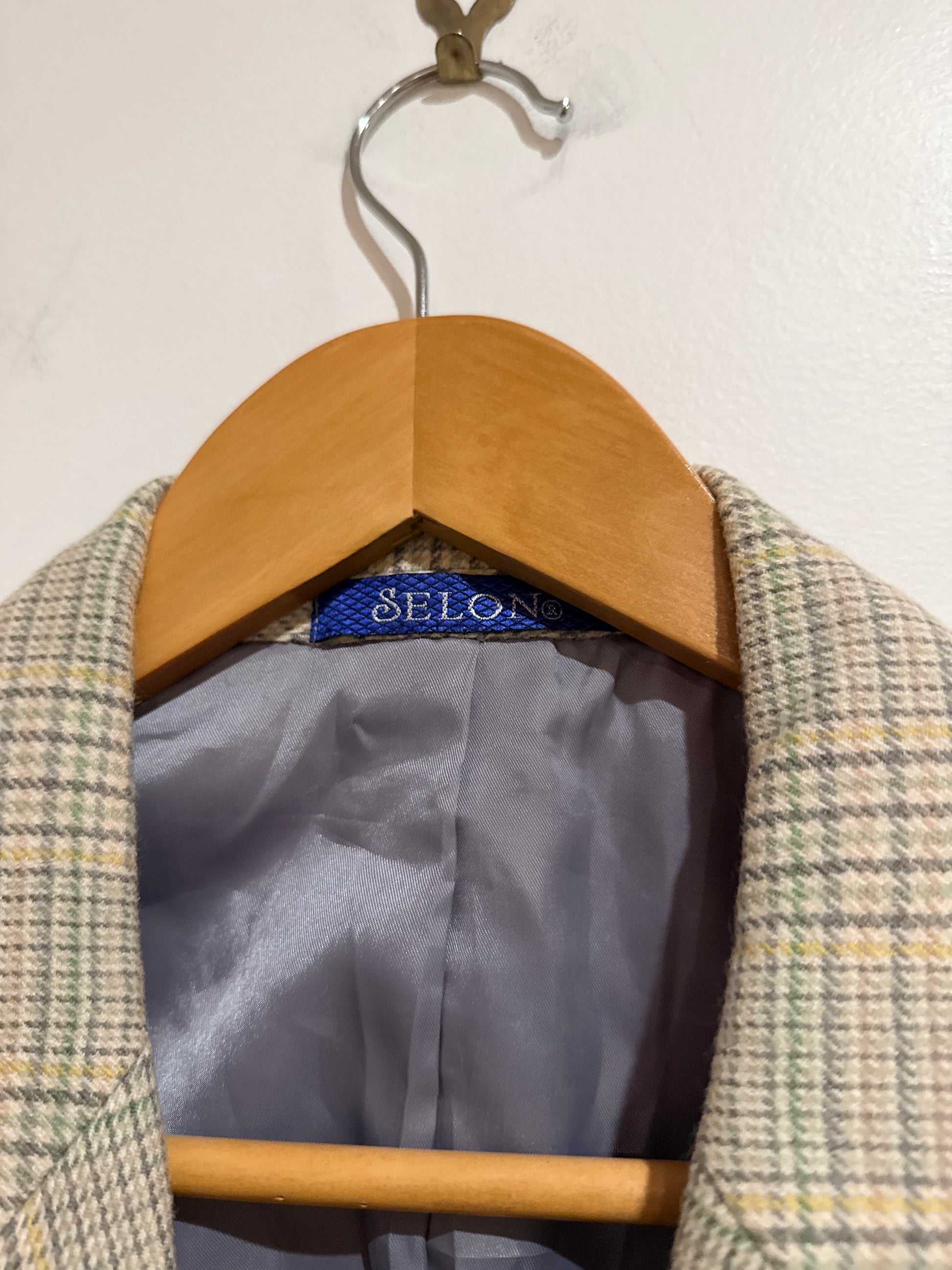 Selon Menswear Plaid Blazer Size 48 | 180/96A | U/Arm to U/Arm 53cm