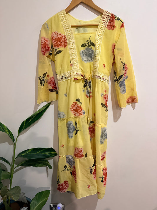 Floral Maxi Dress Size U/Arm to U/Arm 45cm