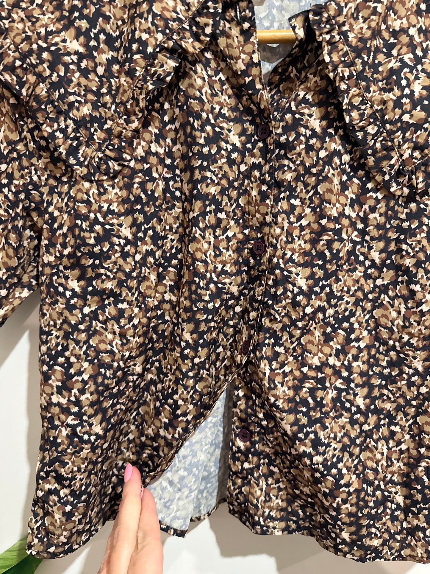 Encore Ditsy Floral Print Shirt Size S