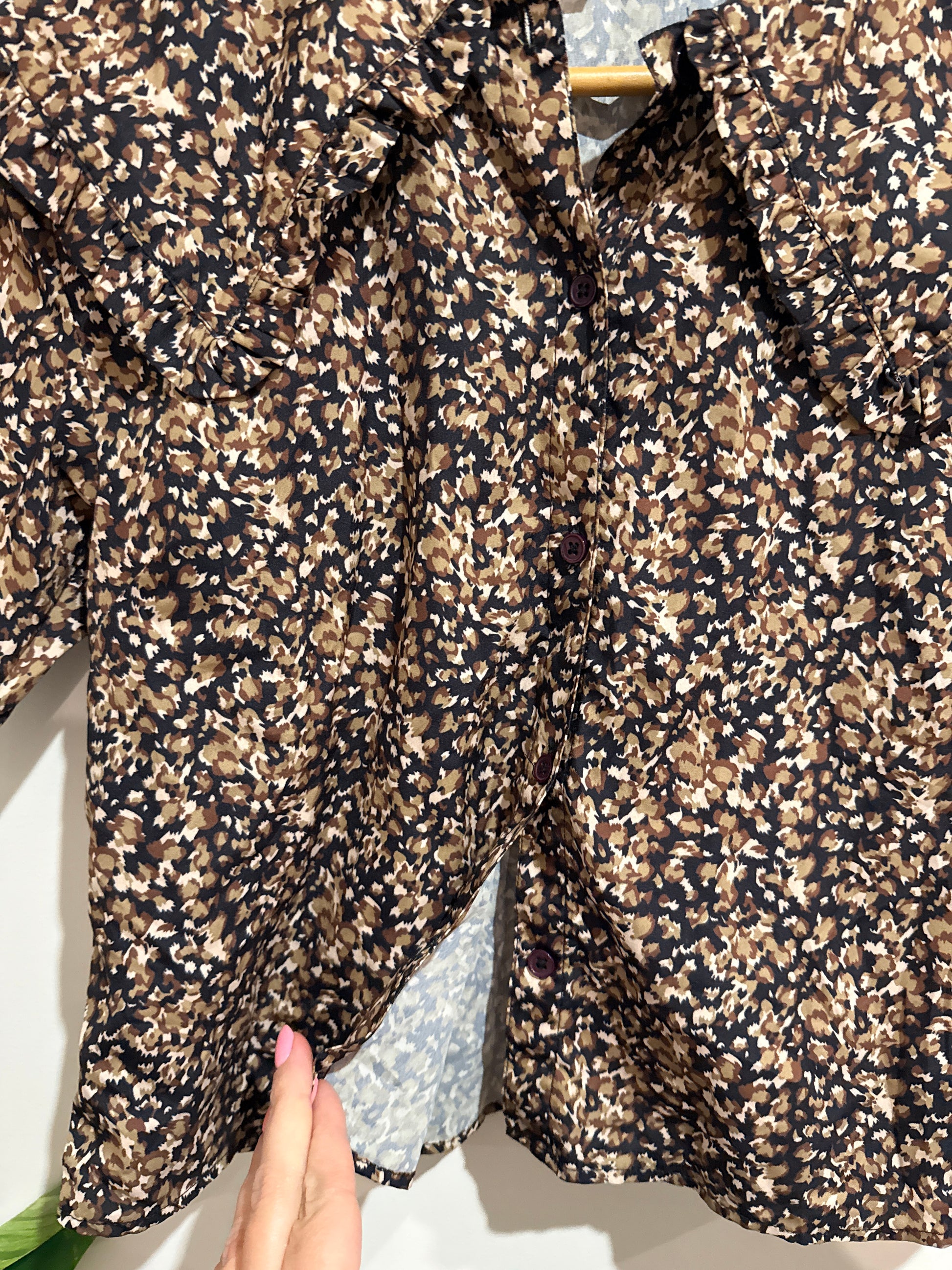 Encore Ditsy Floral Print Shirt Size S