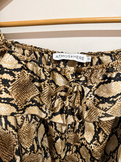Atmos & Here Animal Snake Print Crop Top Size 10