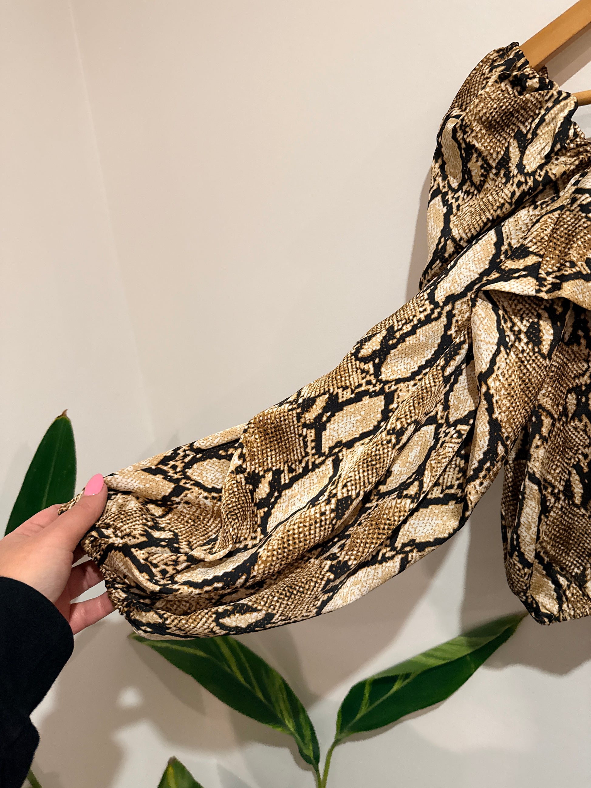 Atmos & Here Animal Snake Print Crop Top Size 10