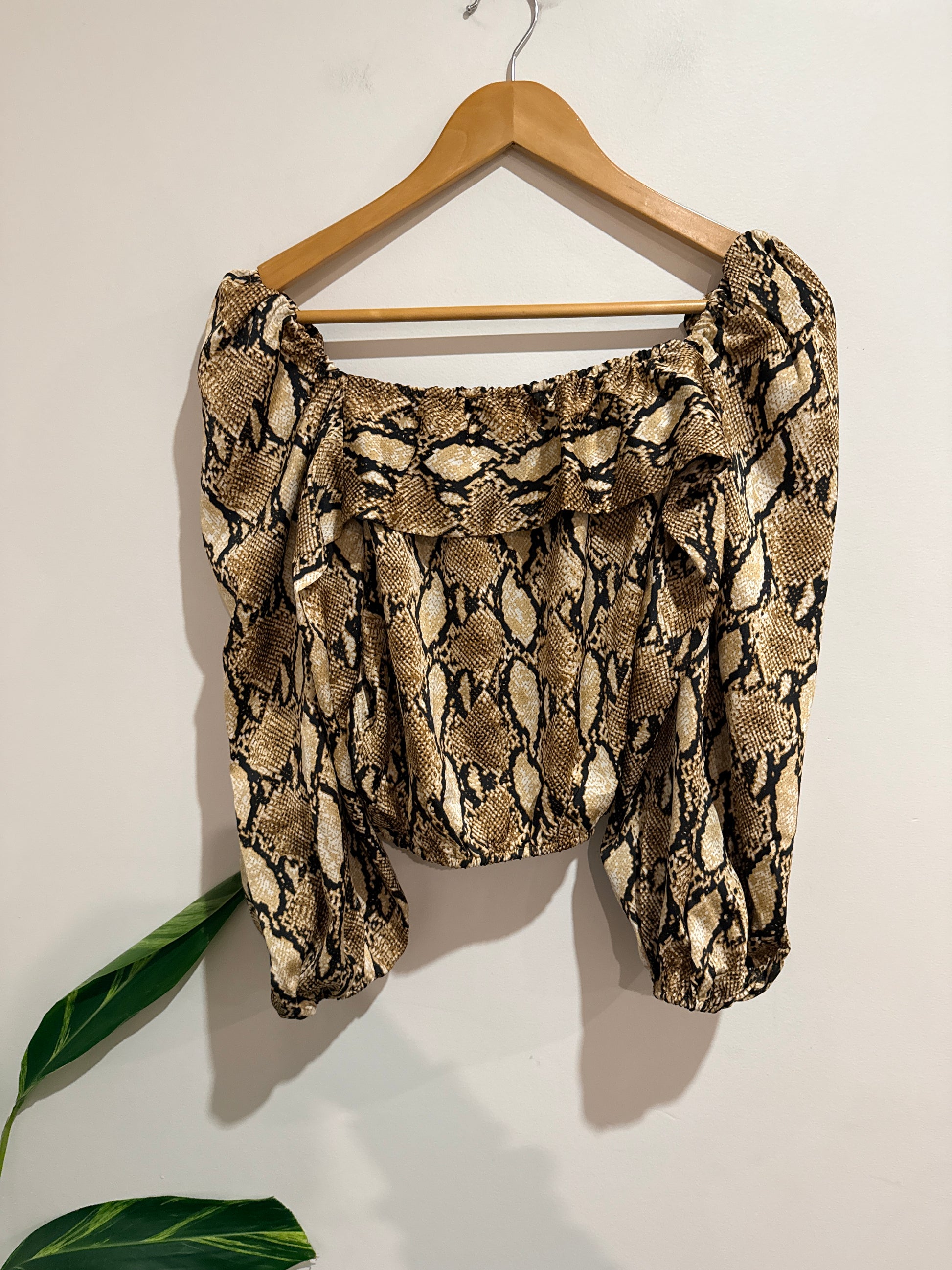Atmos & Here Animal Snake Print Crop Top Size 10