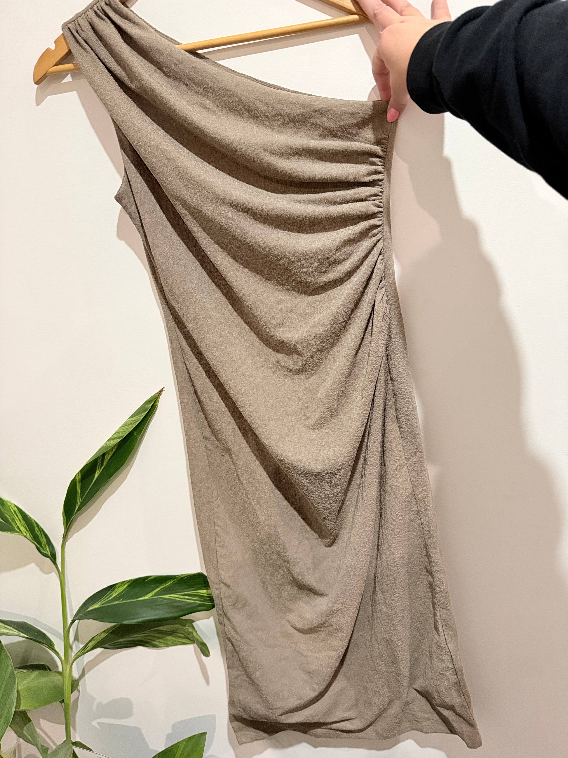 H & M Asymmetrical Pleated Dress Size M