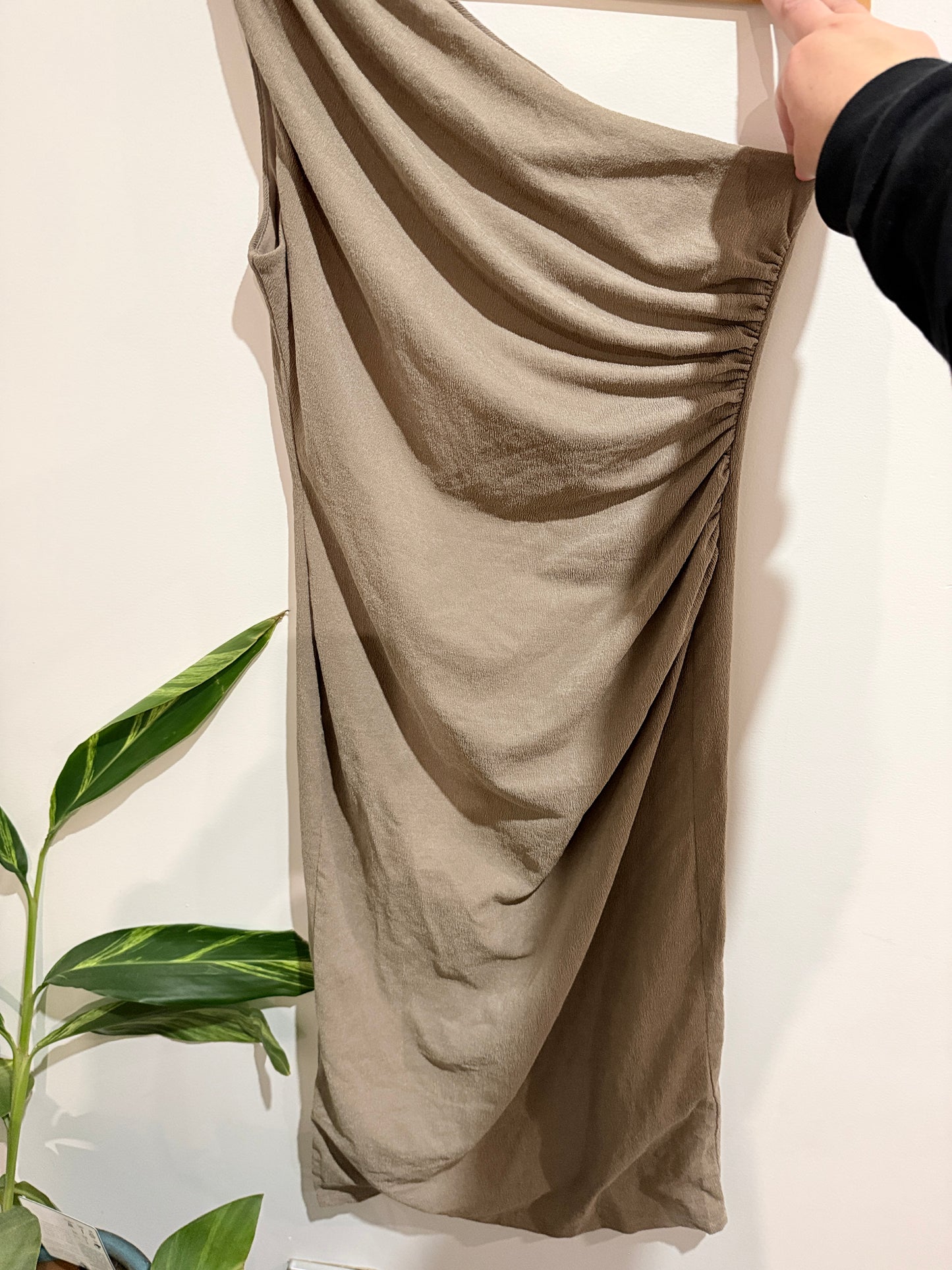 H & M Asymmetrical Pleated Dress Size M