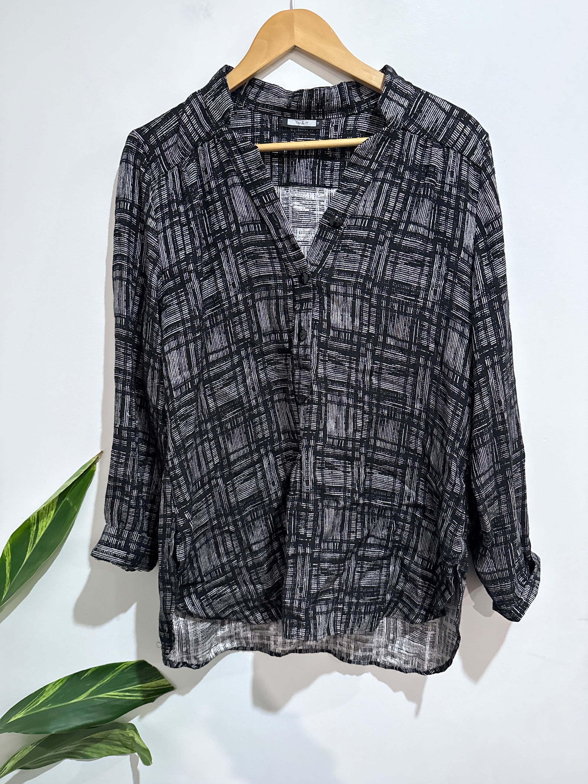 To-a-t Textured Check Top Size 12