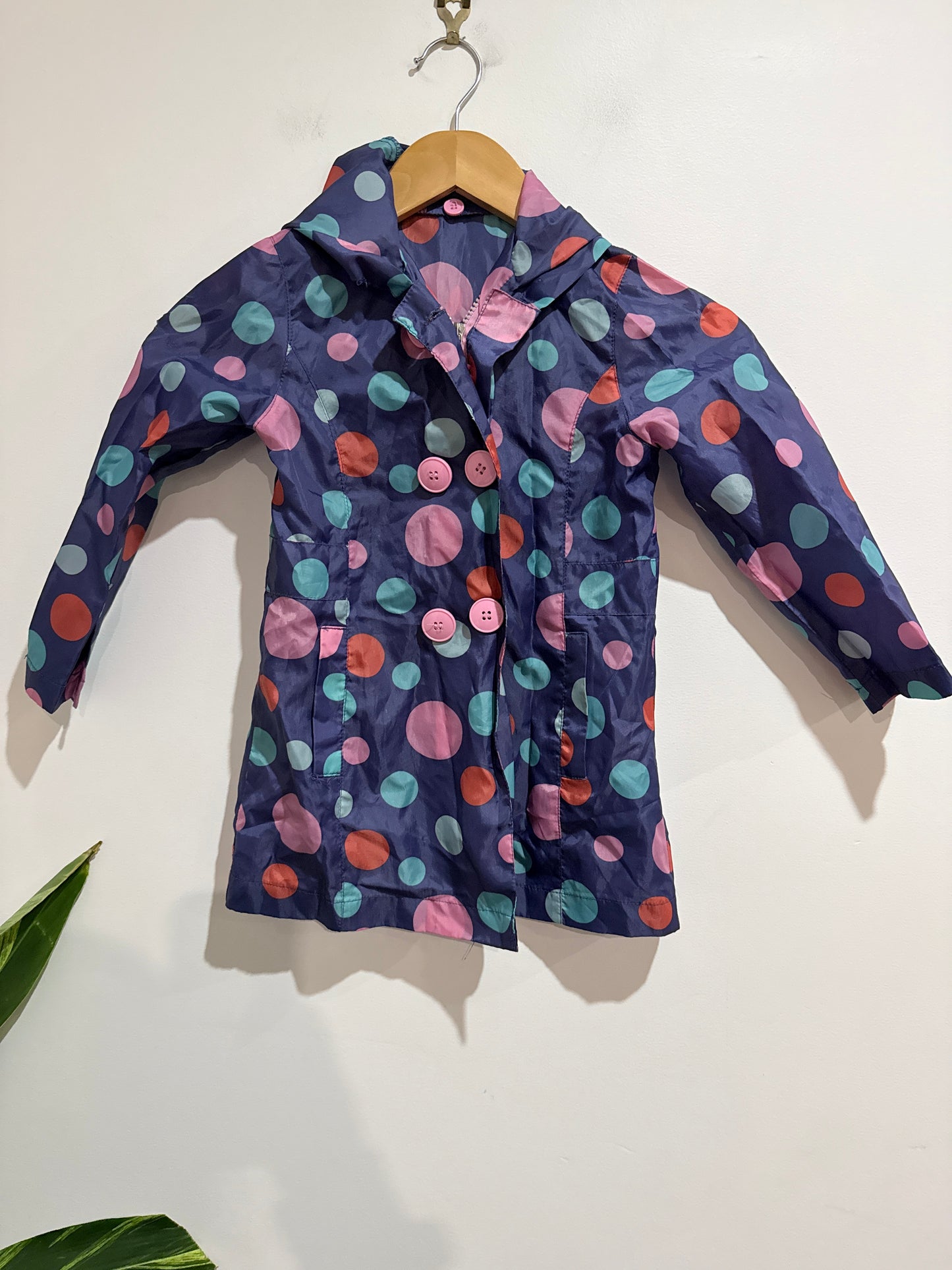 Brand Unknown Kids Waterproof Hooded Jacket Size U/Arm to U/Arm 34cm