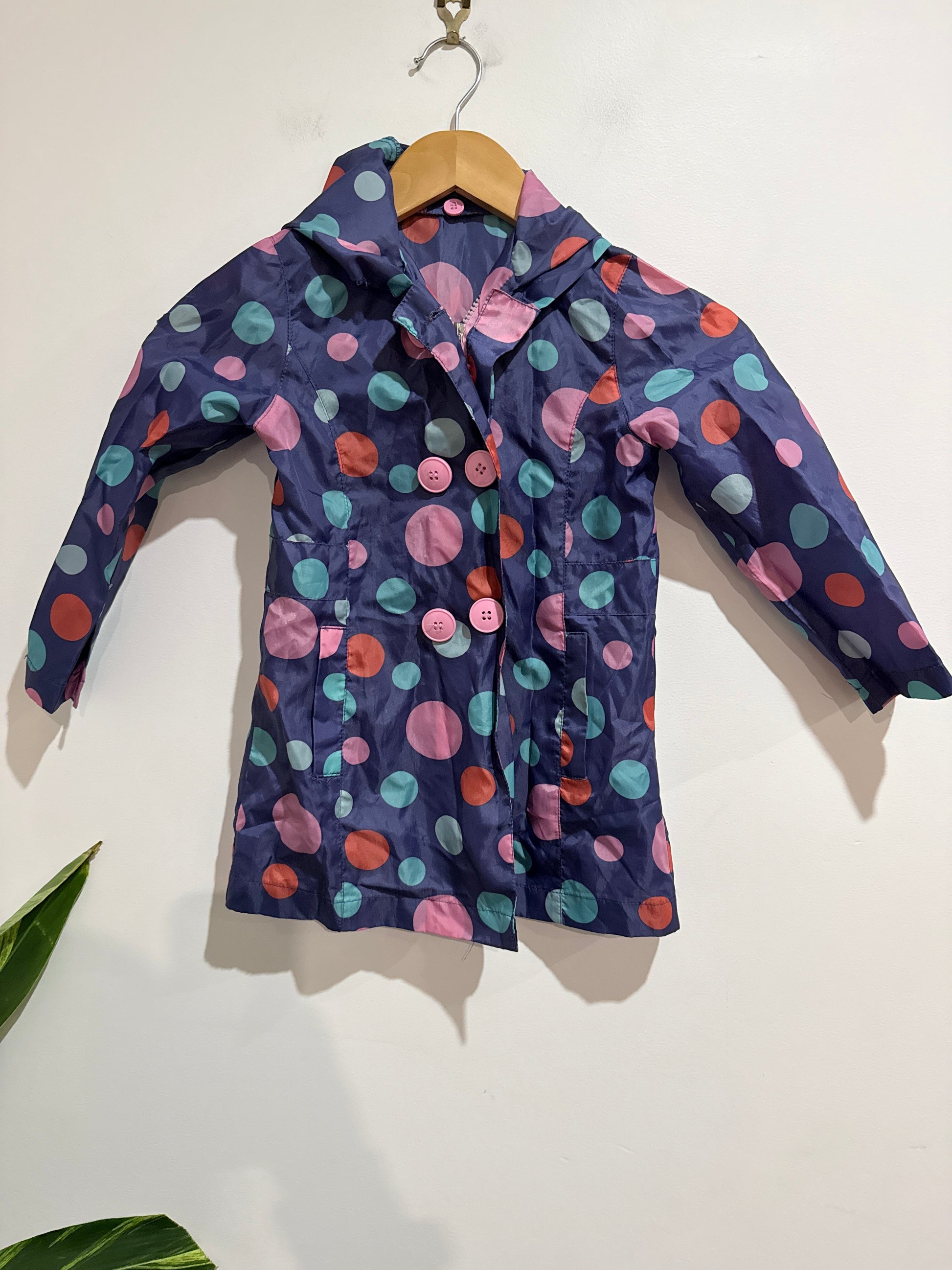 Brand Unknown Kids Waterproof Hooded Jacket Size U/Arm to U/Arm 34cm
