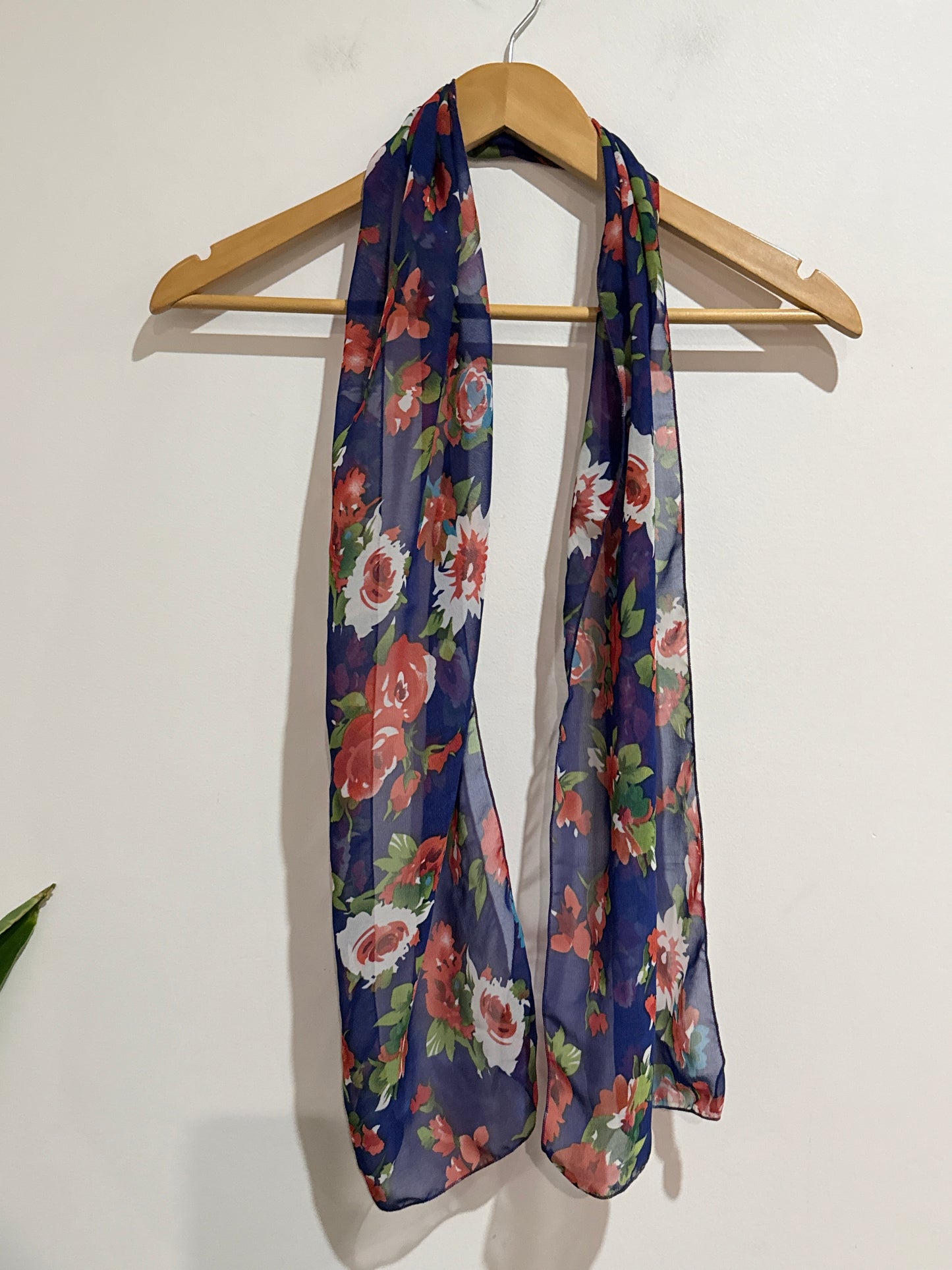 Floral Print Chiffon Scarf