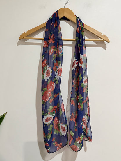 Floral Print Chiffon Scarf