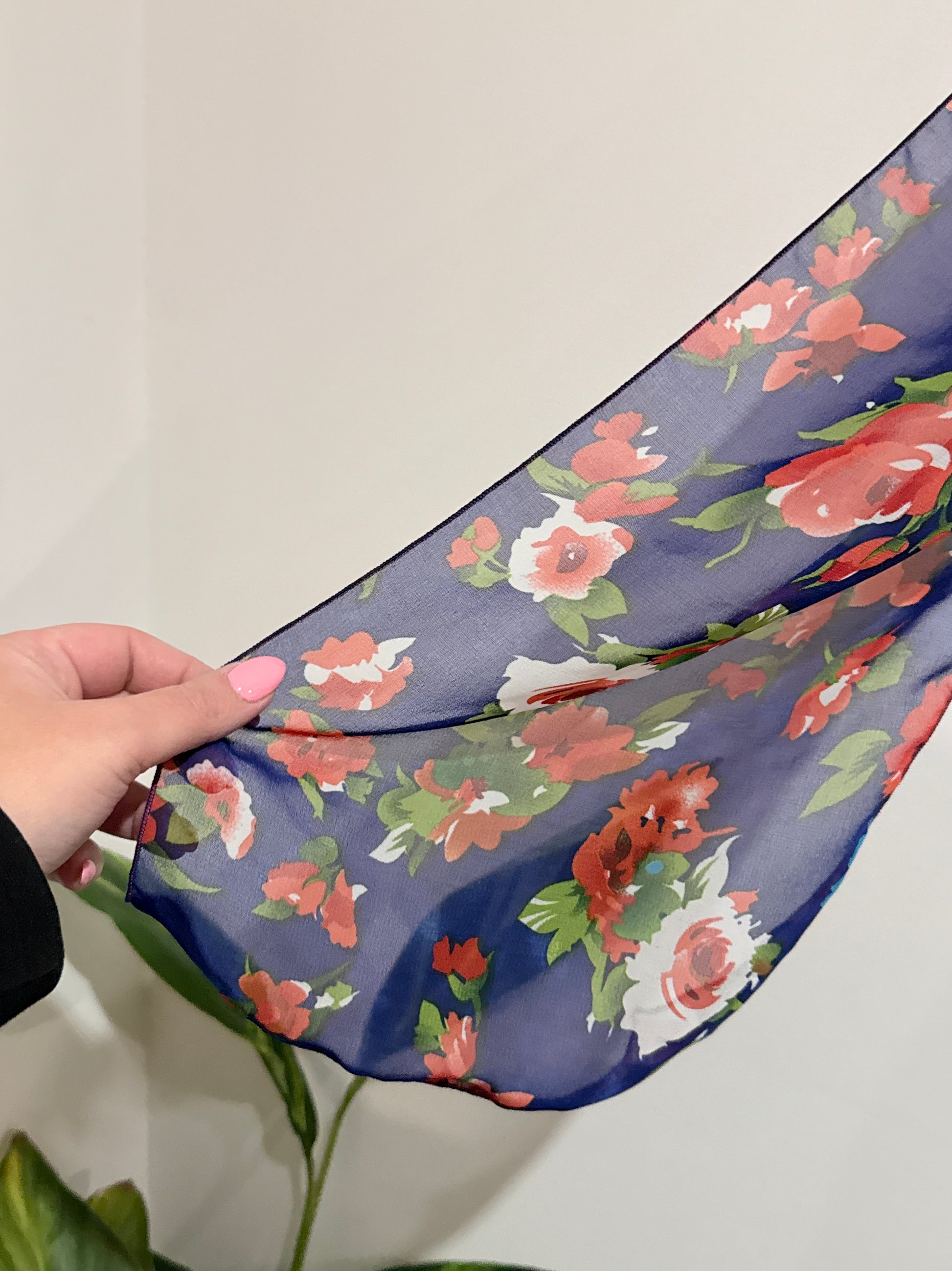 Floral Print Chiffon Scarf