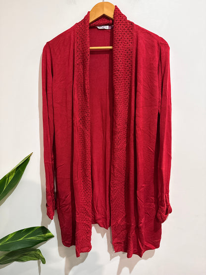 Pick U Berry Open-front Cardigan Size L