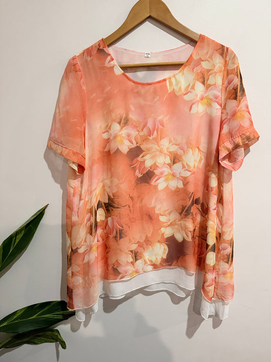 Boutique Belle Multicolor Sheer Top Size 5XL | U/Arm to U/Arm 54cm