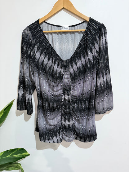 Millers Geometric Print Top Size 16
