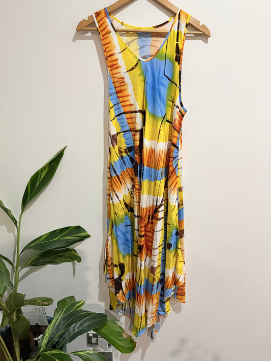 Tie-dye Batik Print Dress Size XL | U/Arm to U/Arm 51cm