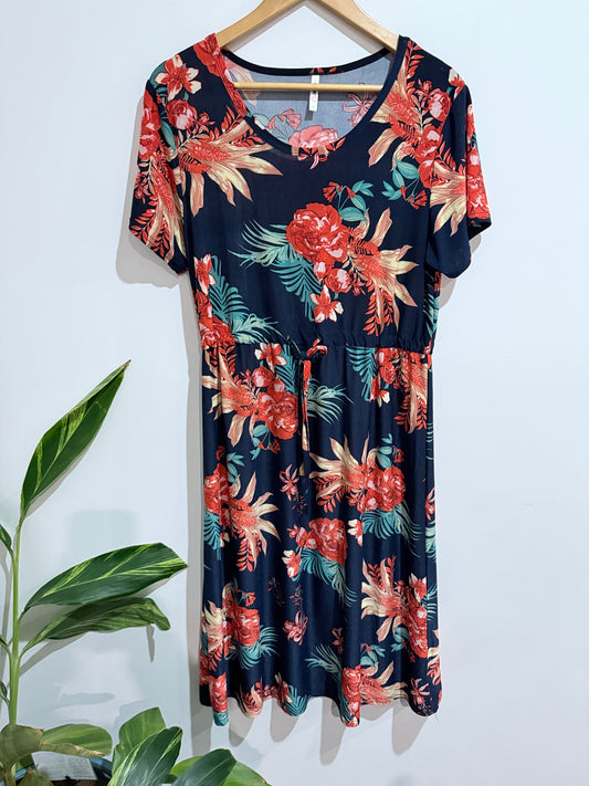Exhibit A Floral Midi Dress Size L