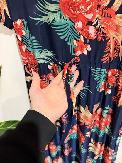 Exhibit A Floral Midi Dress Size L