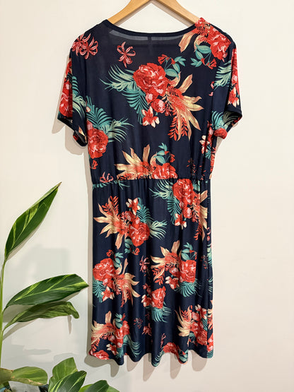 Exhibit A Floral Midi Dress Size L