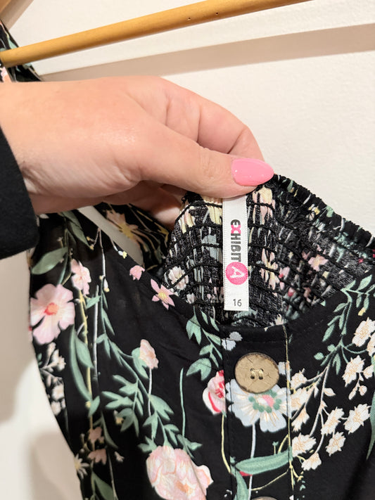 Exhibit A Floral Strappy Dress Size 16