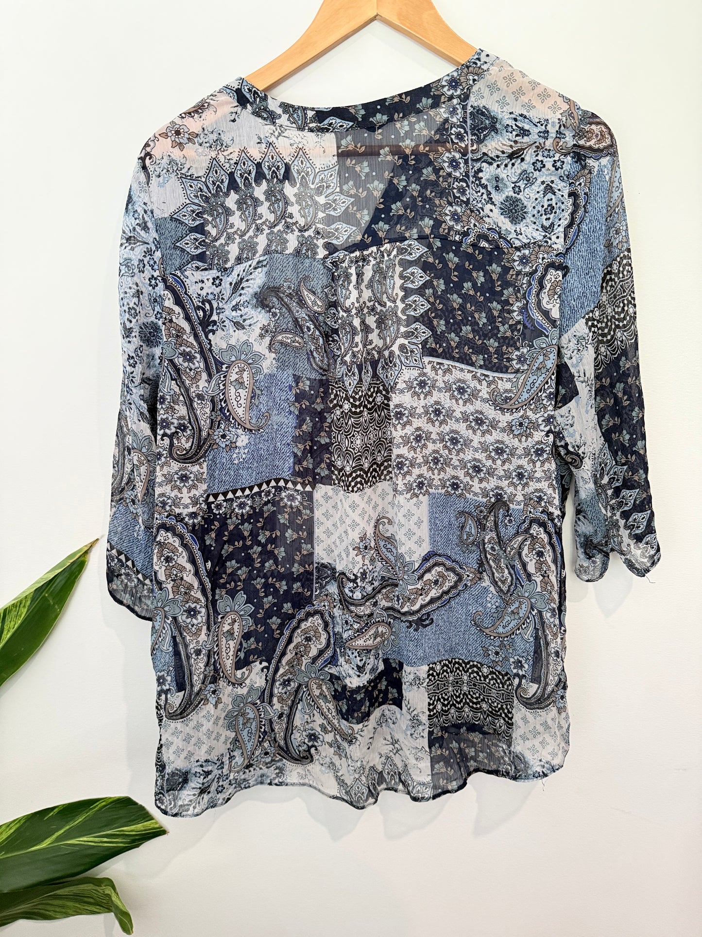 Miladys Patchwork Paisley Print Shirt Size 16/40