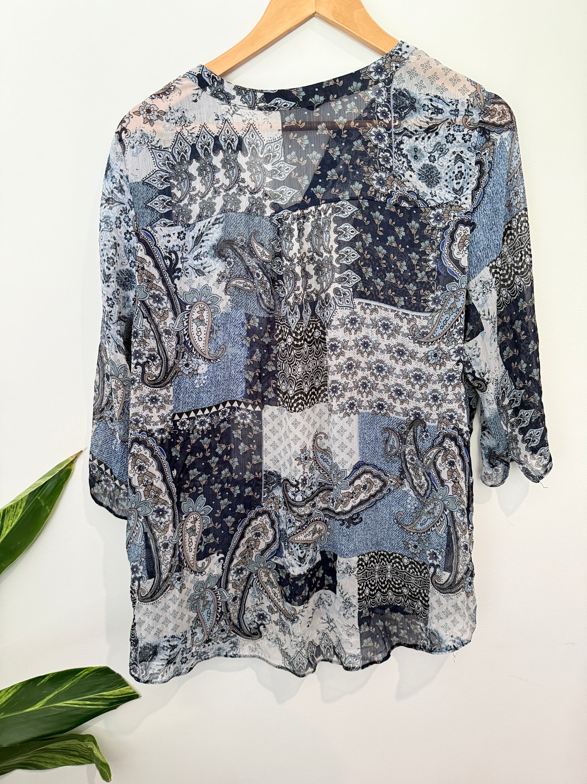 Miladys Patchwork Paisley Print Shirt Size 16/40