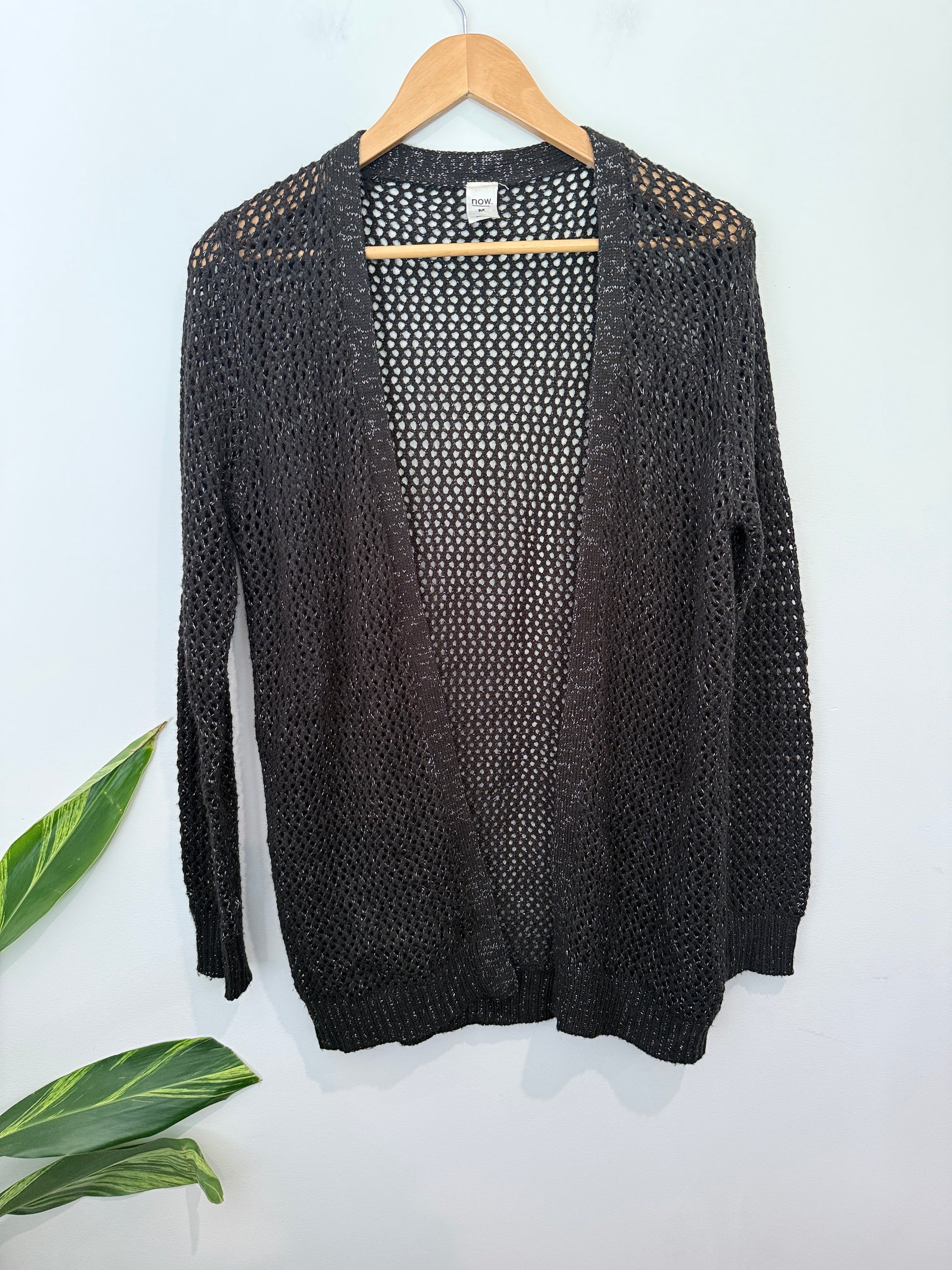 Now Open-knit Cardigan Sweater Size M