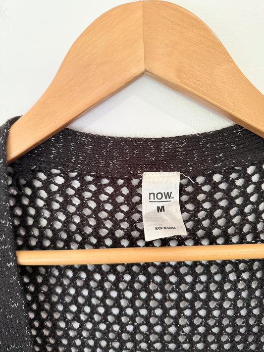 Now Open-knit Cardigan Sweater Size M