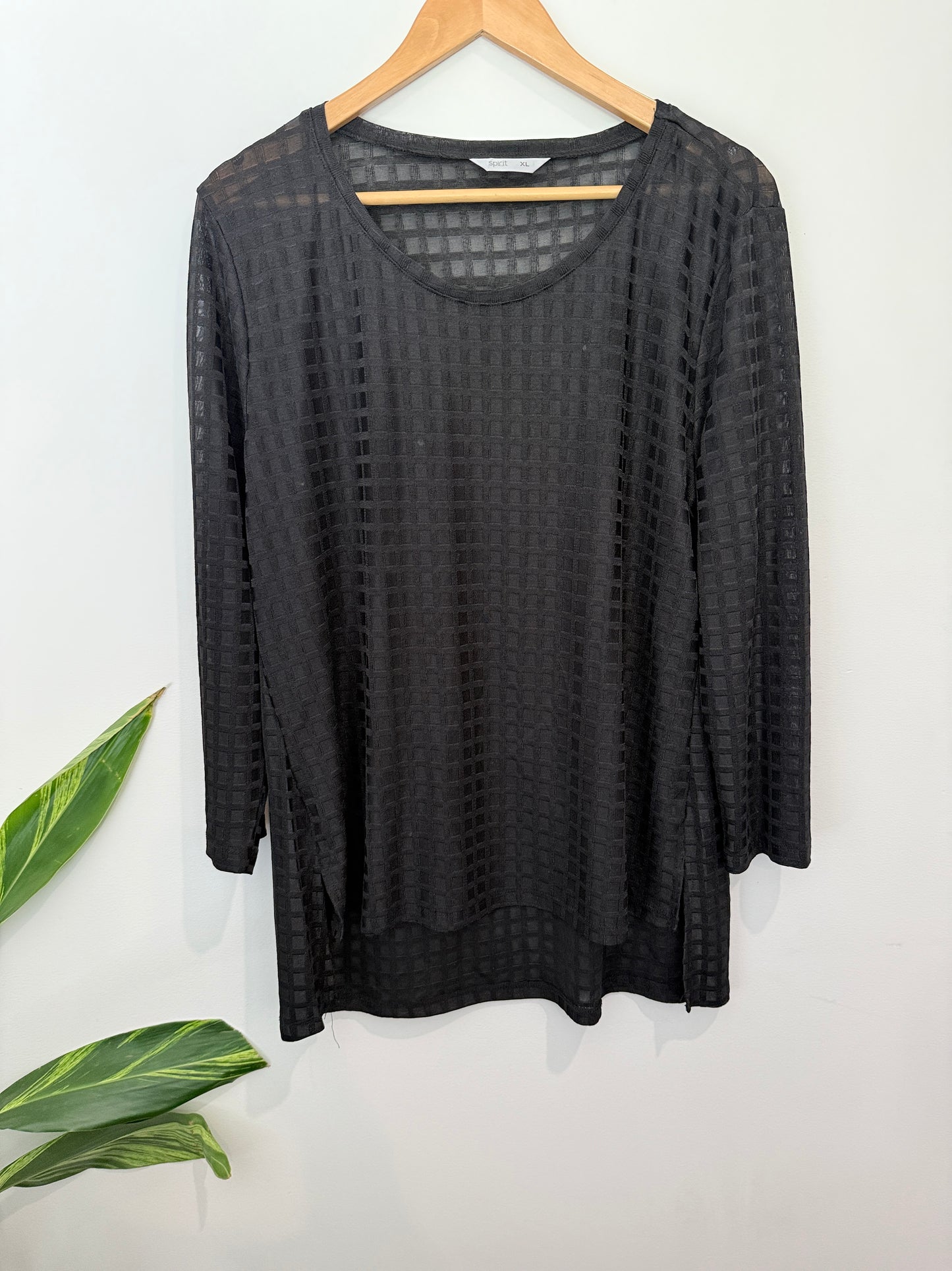 Spirit Textured Grid Tunic Top Size XL