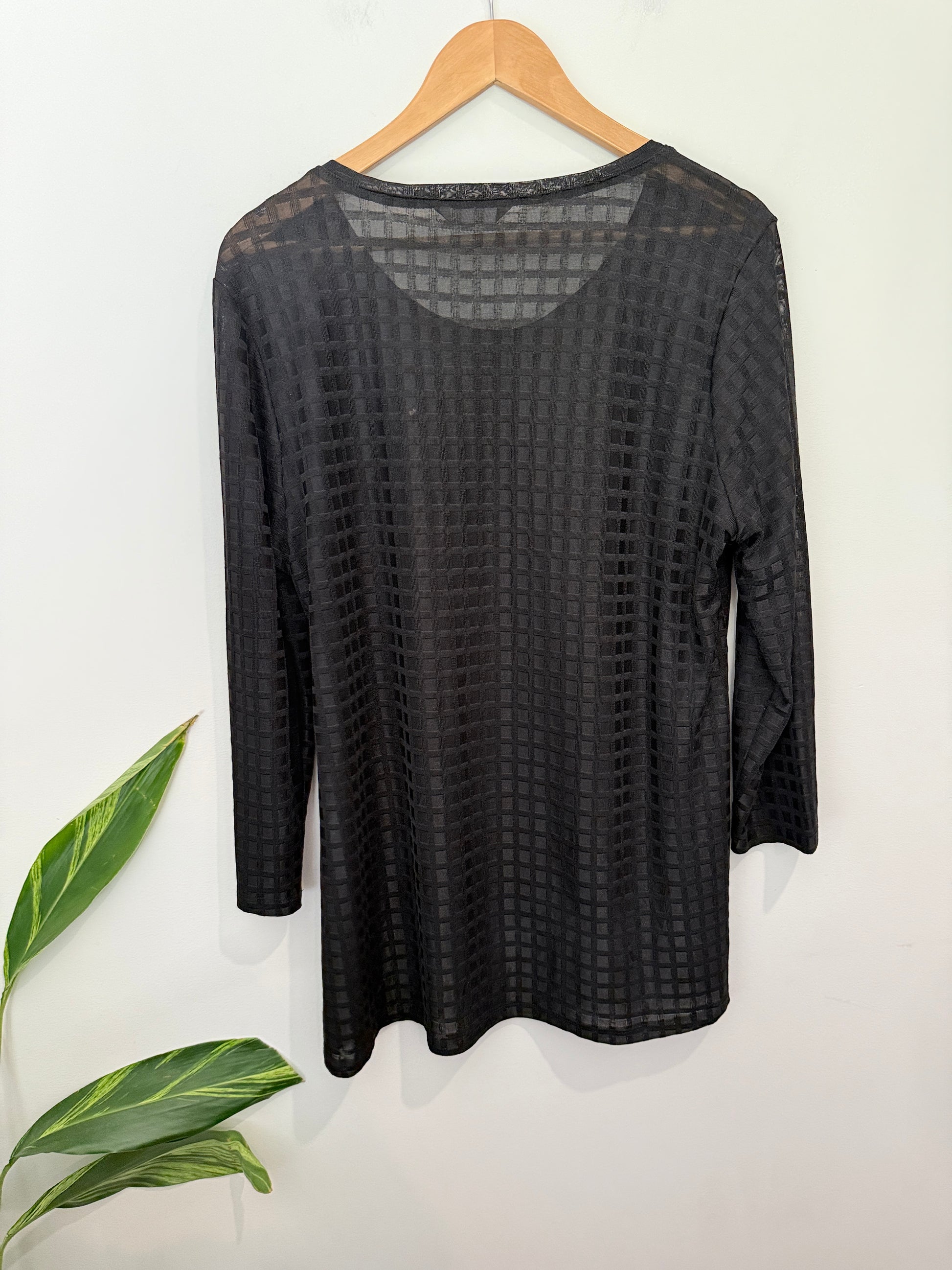 Spirit Textured Grid Tunic Top Size XL