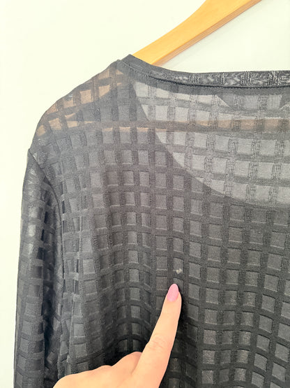 Spirit Textured Grid Tunic Top Size XL