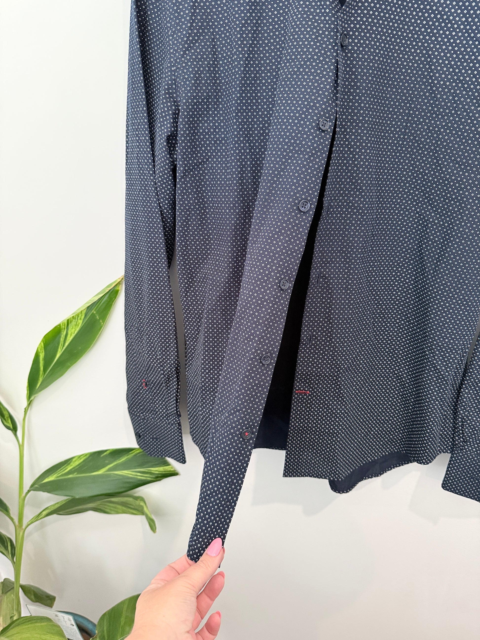 John Hedges Slim-fit Long-sleeve Shirt Size M