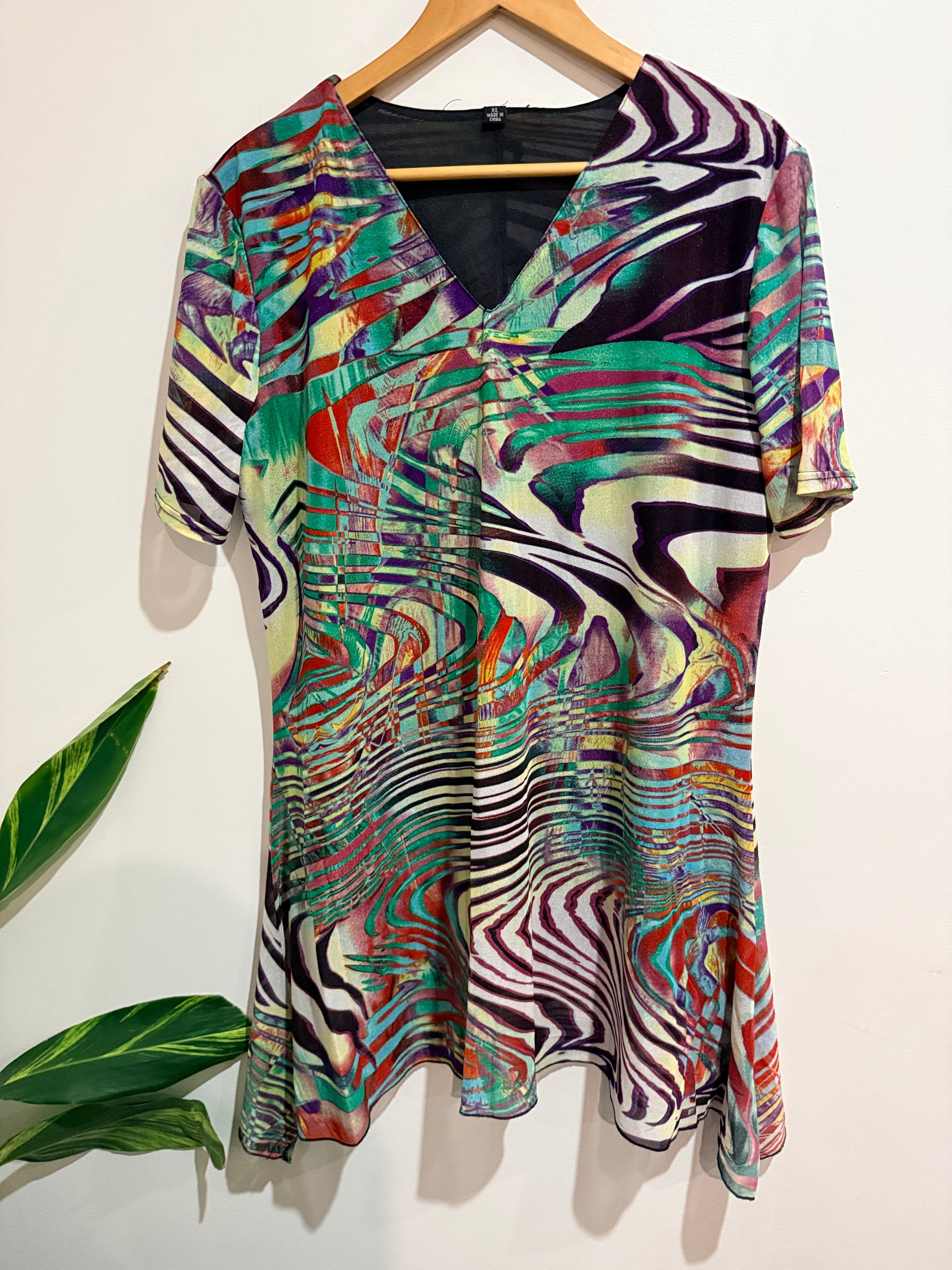 Brand Unknown Abstract Print Tunic Dress Size XL