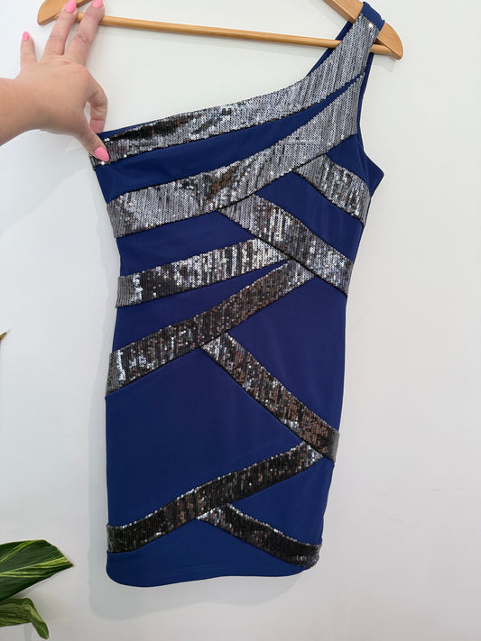 Styleome Sequin One-shoulder Dress Size 8