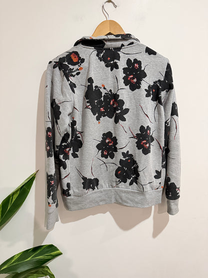 Ella J Floral Pattern Full-zip Hoodie Size M