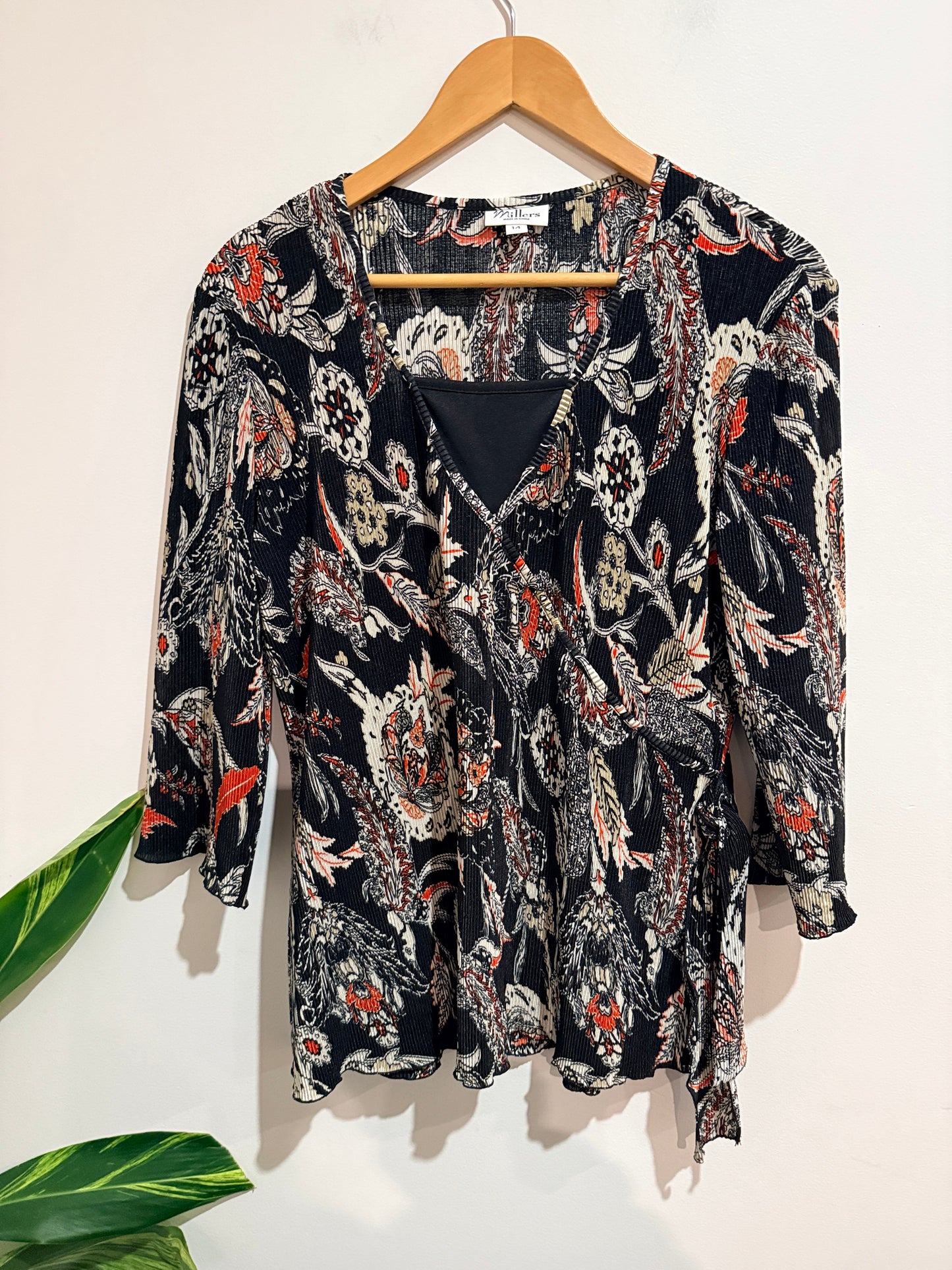 Miller Floral Print Tunic Shirt Size 14