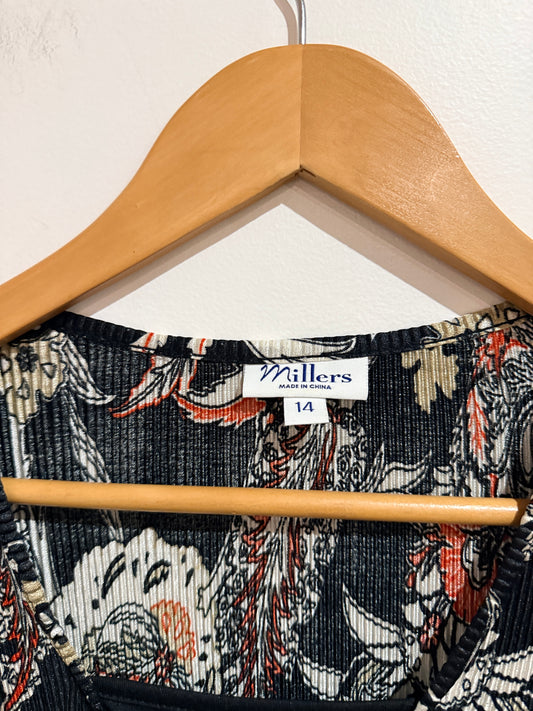 Miller Floral Print Tunic Shirt Size 14