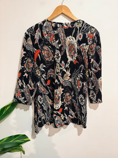 Miller Floral Print Tunic Shirt Size 14
