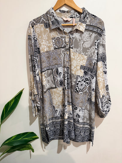 Miller Patchwork Print Tunic Blouse Size 18