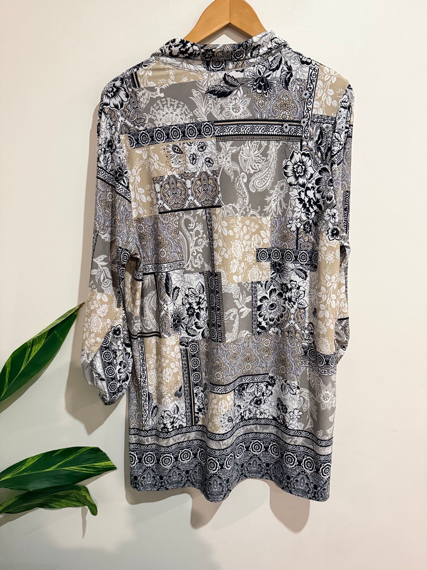 Miller Patchwork Print Tunic Blouse Size 18