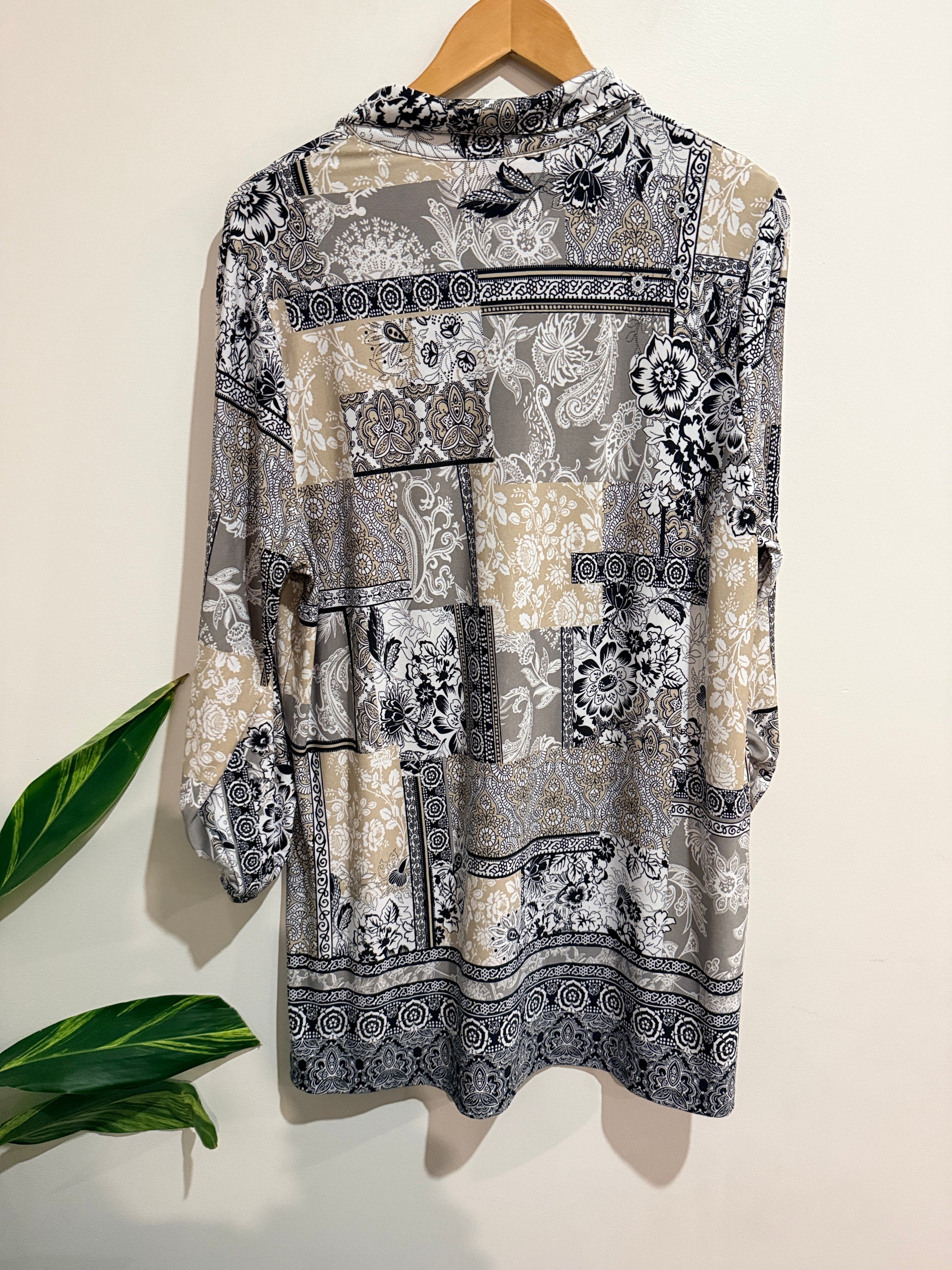 Miller Patchwork Print Tunic Blouse Size 18
